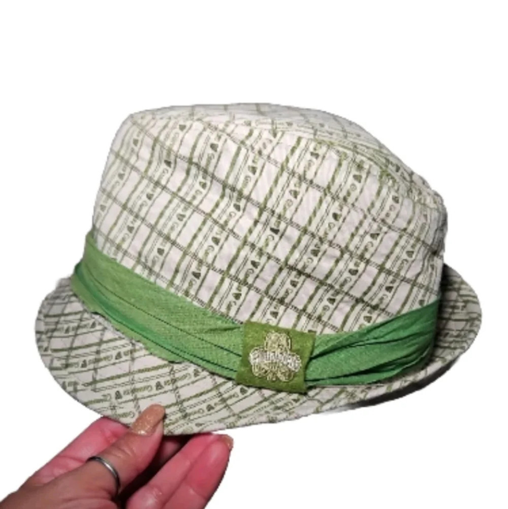 Guinness Unisex Official Merchandise Green Plaid Short Brim Fedora Hat Size M/L